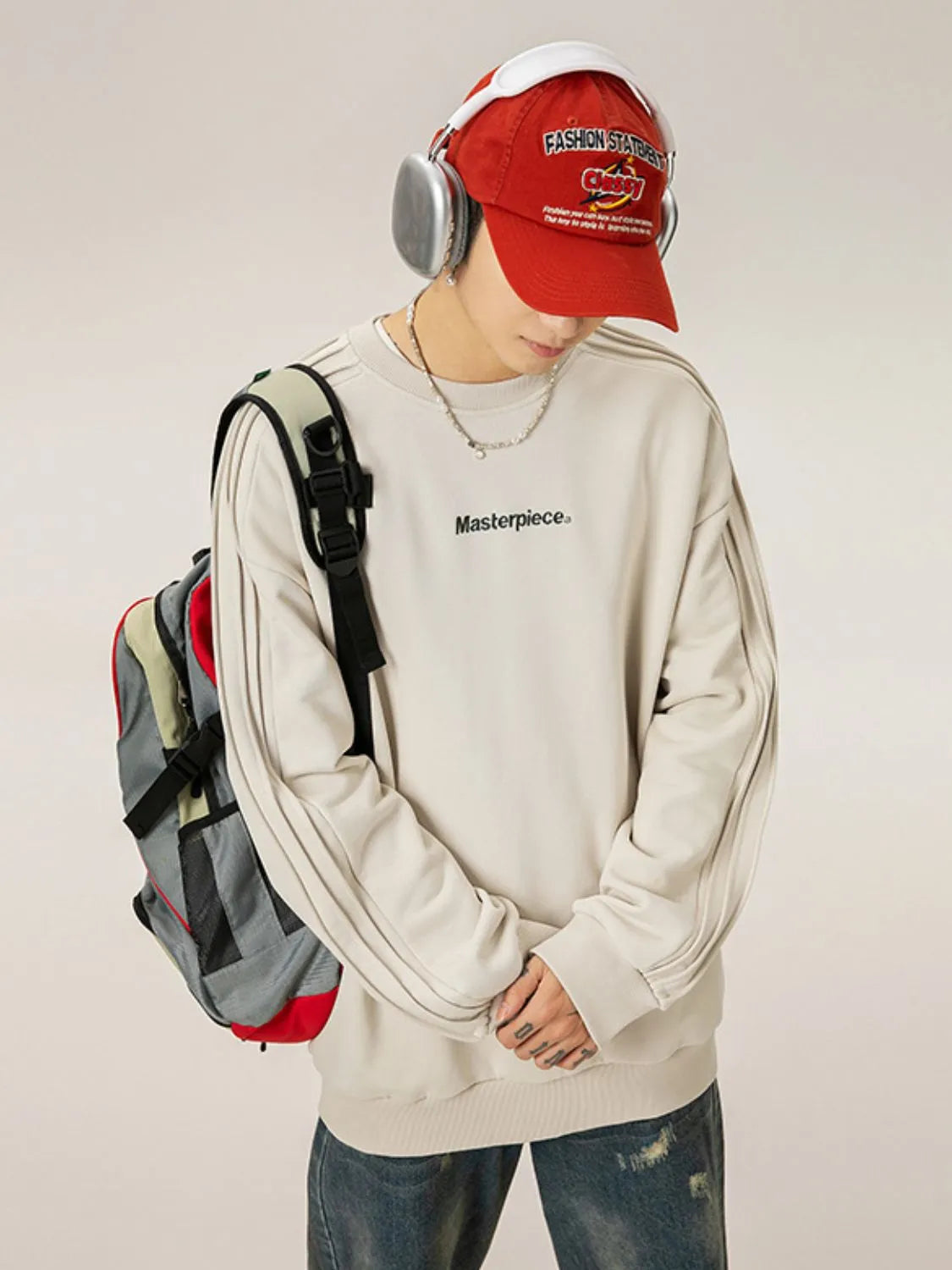 Men's Letter Round Neck Long Sleeve Sweatshirt - Premium Men's Sweatshirts from Trendsi - Just $44! Shop now at Handbags Specialist Headquarter