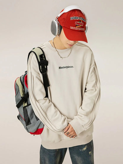 Men's Letter Round Neck Long Sleeve Sweatshirt - Premium Men's Sweatshirts from Trendsi - Just $44! Shop now at Handbags Specialist Headquarter