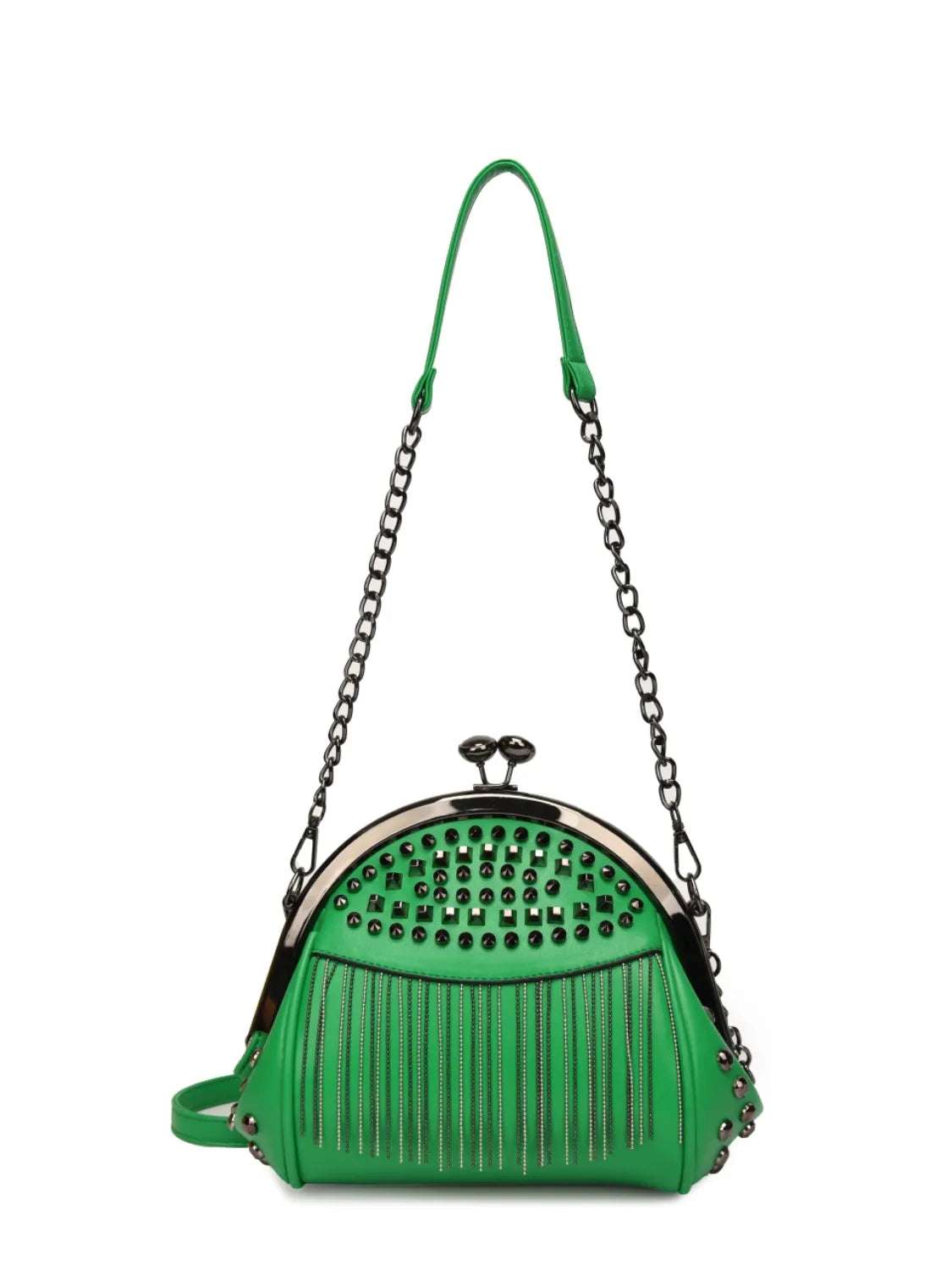 Studded Fringe Crossbody Bag - Premium Crossbody Bag from Trendsi - Just $41.99! Shop now at Handbags Specialist Headquarter