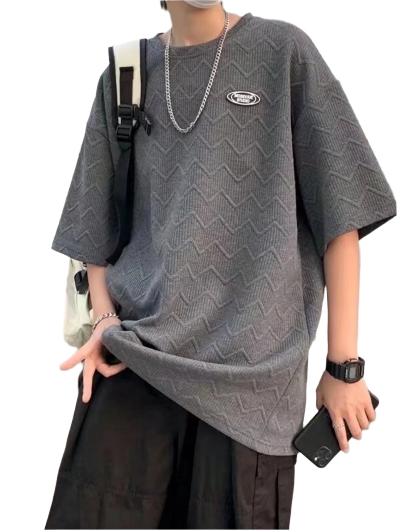 Men's Full Size Round Neck Half Sleeve T-Shirt Plus Size - Premium Men's T-Shirt from Trendsi - Just $18.99! Shop now at Handbags Specialist Headquarter