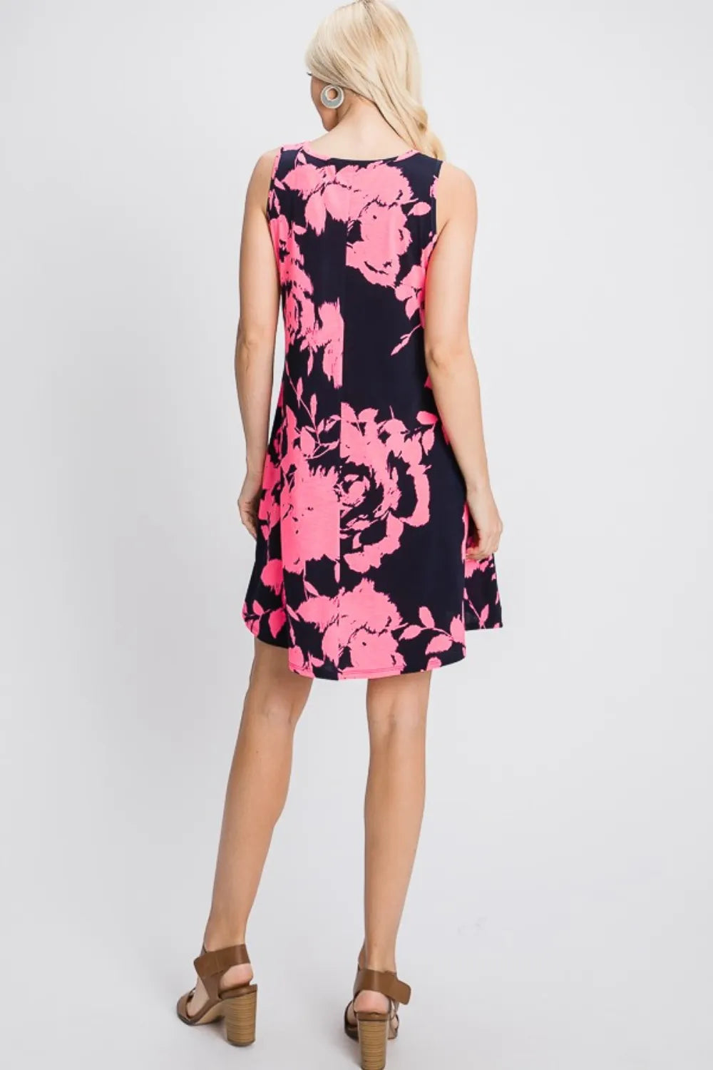Heimish Full Size Floral V-Neck Tank Dress with Pockets - Premium Dresses from Trendsi - Just $35.99! Shop now at Handbags Specialist Headquarter