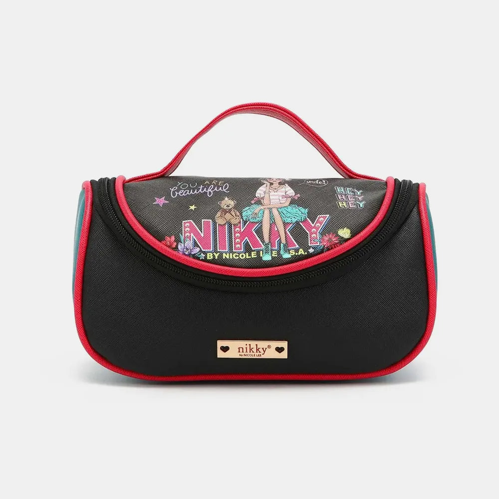 Nicole Lee USA Nikky Contrast Makeup Bag - Premium Tote Bag from Trendsi - Just $39.99! Shop now at Handbags Specialist Headquarter