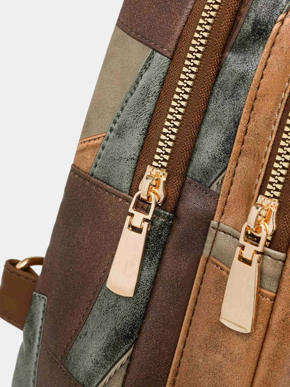 PU Leather Color Block Crossbody Bag - Premium Crossbody Bag from Trendsi - Just $29.99! Shop now at Handbags Specialist Headquarter