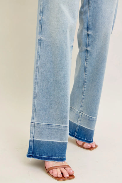 Judy Blue Full Size Mr Release Hem Wide Leg Jeans Plus Size - Premium Women / Jeans & Denim from Trendsi - Just $67.99! Shop now at Handbags Specialist Headquarter