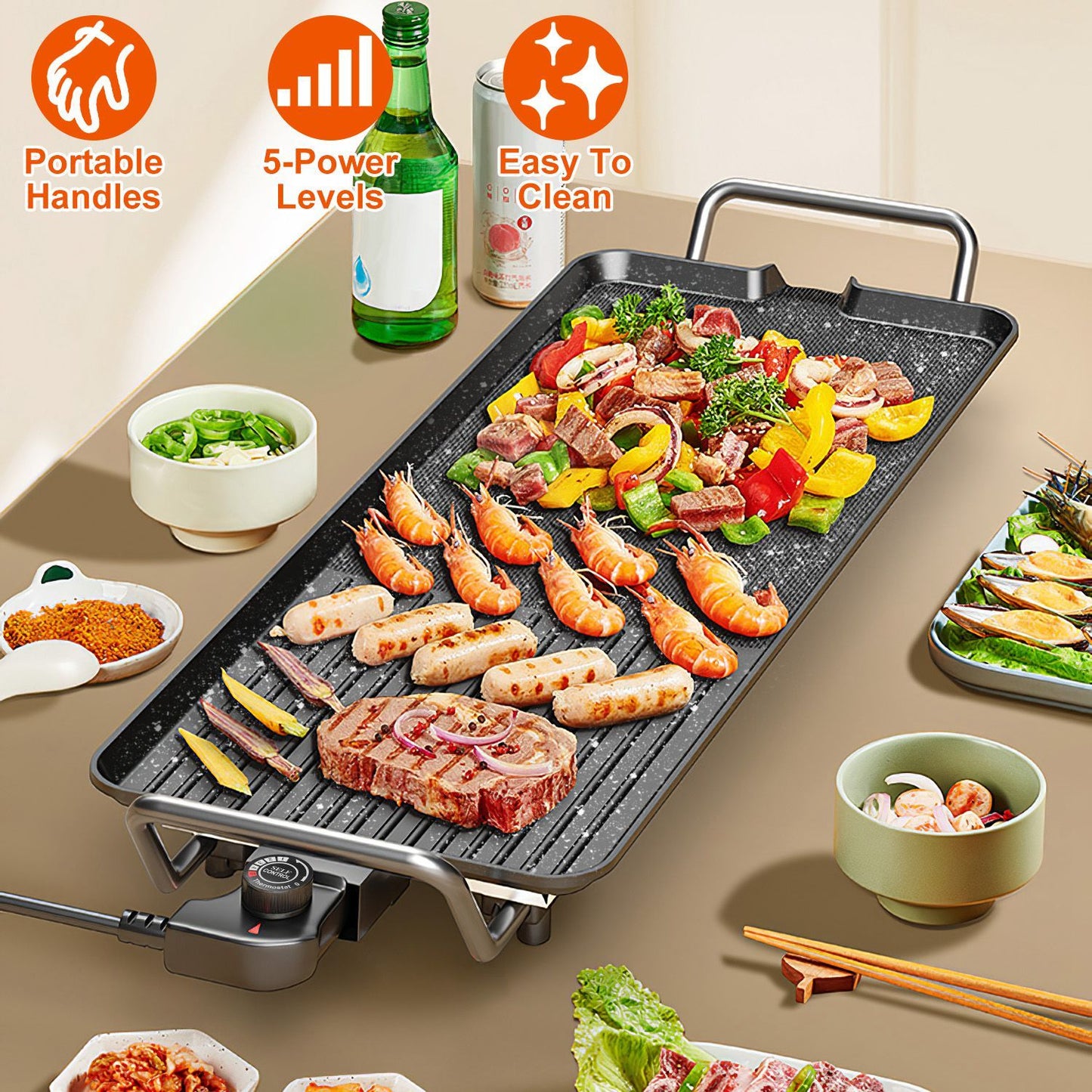 GrillMaster 5000: Indoor/Outdoor Electric BBQ Griddle