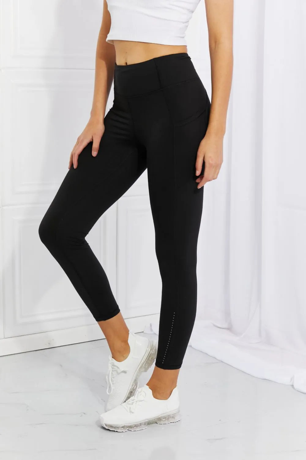 Leggings Depot Full Size Strengthen and Lengthen Reflective Dot Active Leggings - Premium Leggings from Trendsi - Just $37.62! Shop now at Handbags Specialist Headquarter