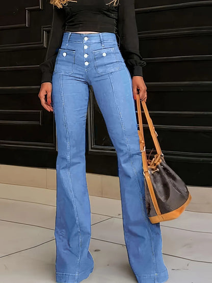 Flare Jeans with Pockets - Premium Women / Jeans & Denim from Trendsi - Just $35.10! Shop now at Handbags Specialist Headquarter