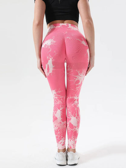 Tie-Dye High Waist Active Leggings - Premium Leggings from Trendsi - Just $41.40! Shop now at Handbags Specialist Headquarter