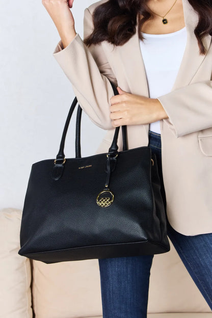 David Jones Structured Leather Handbag - Premium handbags from Trendsi - Just $54.99! Shop now at Handbags Specialist Headquarter