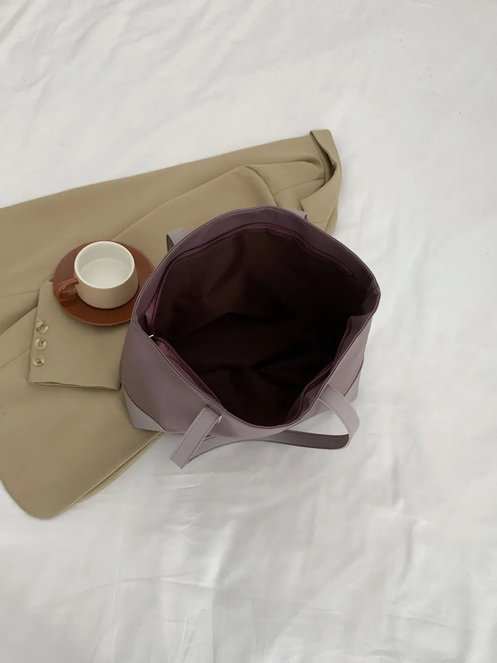 PU Leather Medium Tote Bag - Premium Tote Bag from Trendsi - Just $39.99! Shop now at Handbags Specialist Headquarter