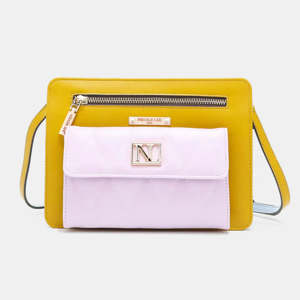 Nicole Lee USA Color Block Crossbody Bag - Premium Crossbody Bag from Trendsi - Just $41.99! Shop now at Handbags Specialist Headquarter