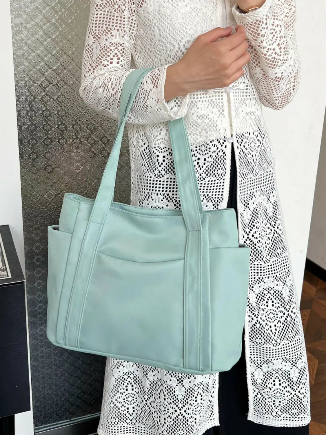 Oxford Cloth Tote Bag with Zipper.