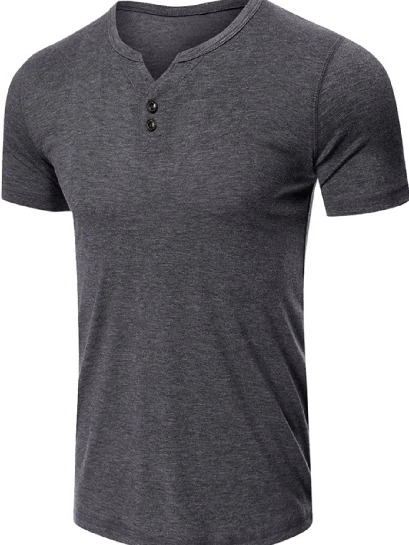 Men's Henley Short Sleeve Polo Top - Premium Men's Polo shirt from Trendsi - Just $30.14! Shop now at Handbags Specialist Headquarter