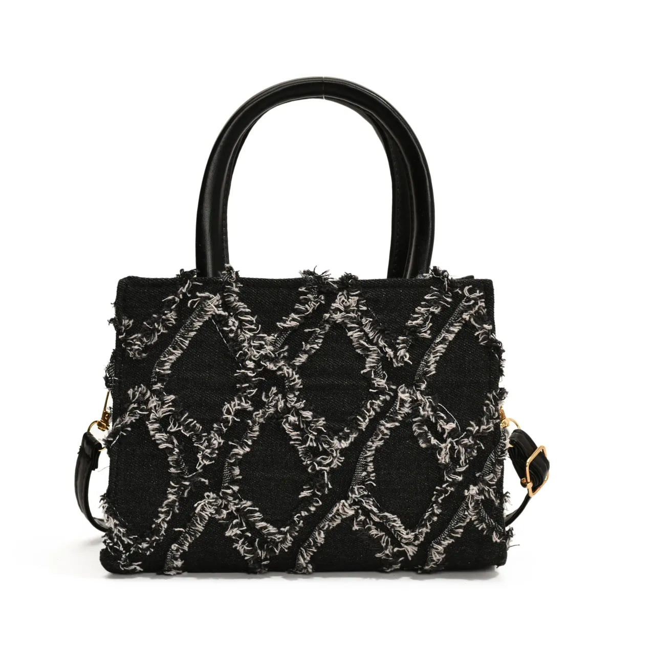 Diamond Pattern Fringe Edge Tote Bag - Premium Tote Bag from Trendsi - Just $39.99! Shop now at Handbags Specialist Headquarter