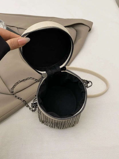 Fringe PU Leather Bucket Bag - Premium Crossbody Bag from Trendsi - Just $41.99! Shop now at Handbags Specialist Headquarter
