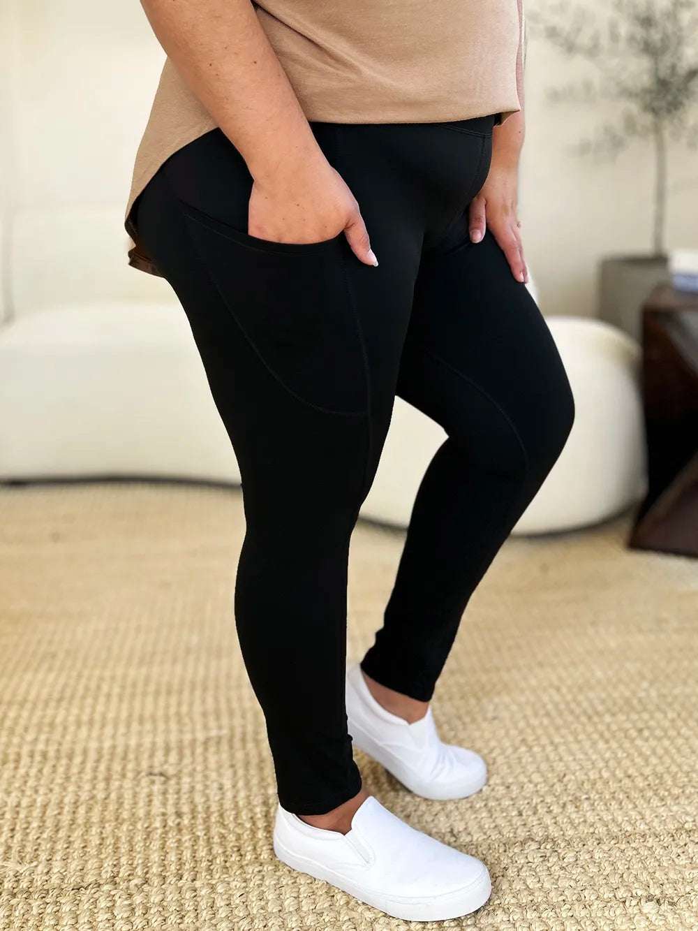 Wide Waistband Sports Leggings - Premium Leggings from Trendsi - Just $24! Shop now at Handbags Specialist Headquarter