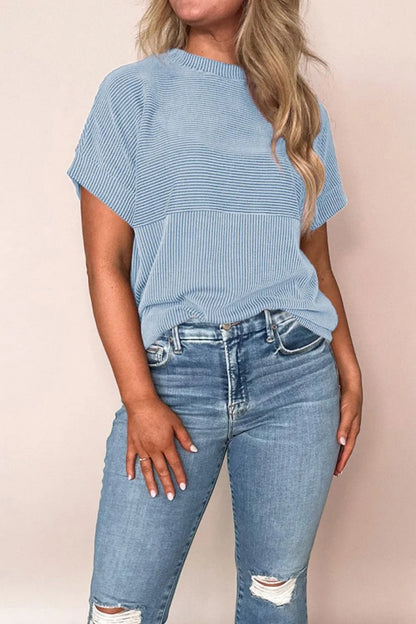 Mock Neck Short Sleeve T-Shirt - Premium Tops from Trendsi - Just $22.16! Shop now at Handbags Specialist Headquarter