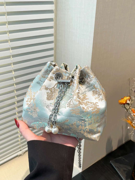 Chain Strap Bucket Bag - Premium Crossbody Bag from Trendsi - Just $18.99! Shop now at Handbags Specialist Headquarter