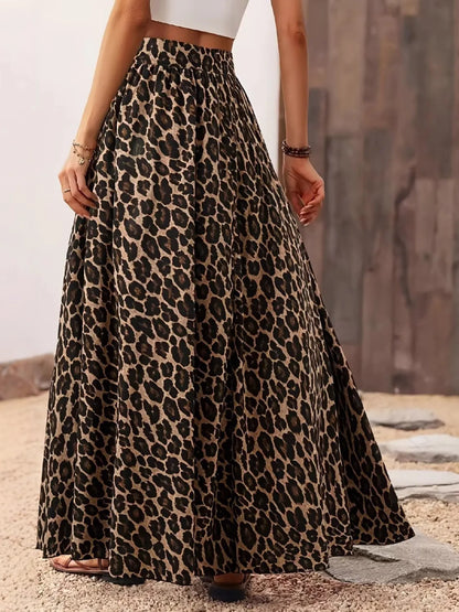 Leopard Maxi Skirt - Premium Skirts from Trendsi - Just $31.99! Shop now at Handbags Specialist Headquarter