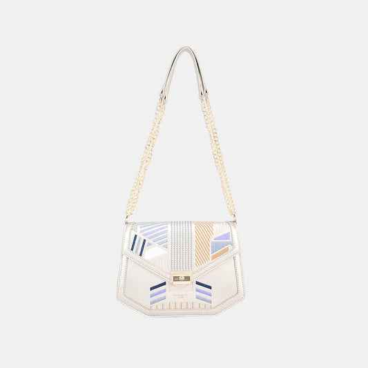 David Jones Geometric Print Crossbody Bag - Premium Crossbody Bag from Trendsi - Just $44.99! Shop now at Handbags Specialist Headquarter