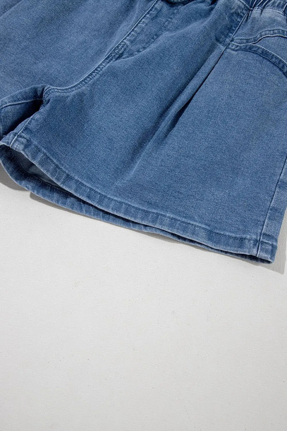 Drawstring High Waist Denim Shorts with Pockets - Premium Women / Jeans & Denim from Trendsi - Just $34.12! Shop now at Handbags Specialist Headquarter