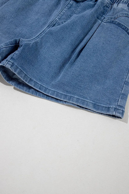 Drawstring High Waist Denim Shorts with Pockets - Premium Women / Jeans & Denim from Trendsi - Just $34.12! Shop now at Handbags Specialist Headquarter