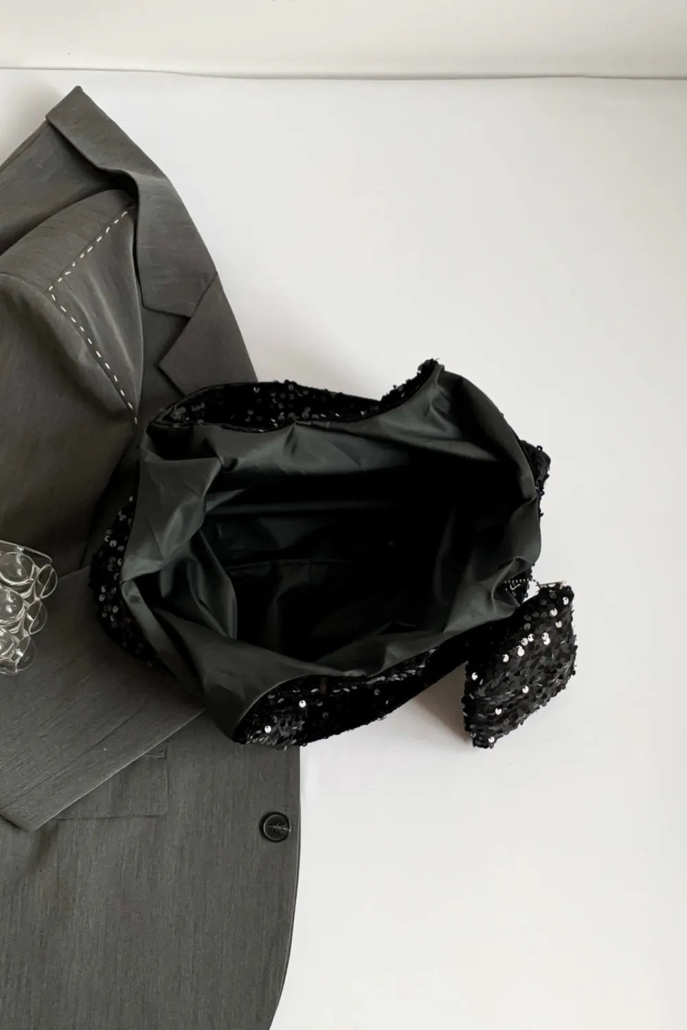 Sequin Polyester Handbag - Premium Tote Bag from Trendsi - Just $32.99! Shop now at Handbags Specialist Headquarter