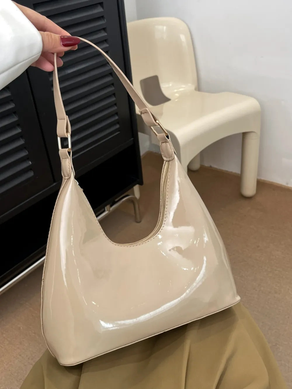 Mirror Surface Shoulder Bag - Premium Tote Bag from Trendsi - Just $39.99! Shop now at Handbags Specialist Headquarter