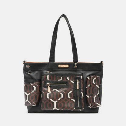 Nicole Lee USA Geometric Pattern Large Handbag - Premium Tote Bag from Trendsi - Just $68.99! Shop now at Handbags Specialist Headquarter