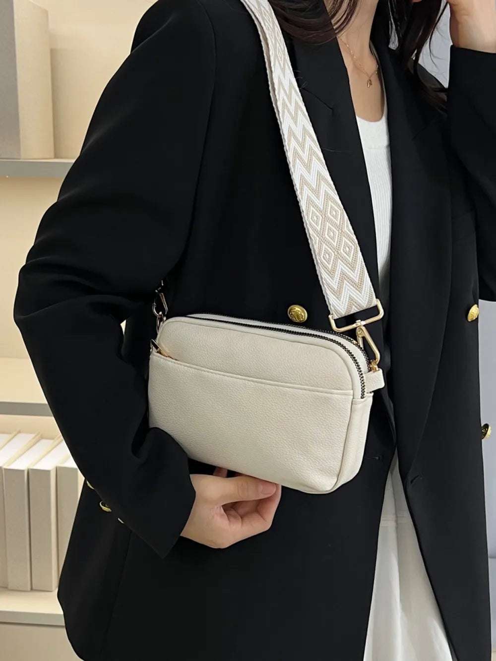 PU Leather Single Strap Crossbody Bag - Premium Crossbody Bag from Trendsi - Just $21.99! Shop now at Handbags Specialist Headquarter