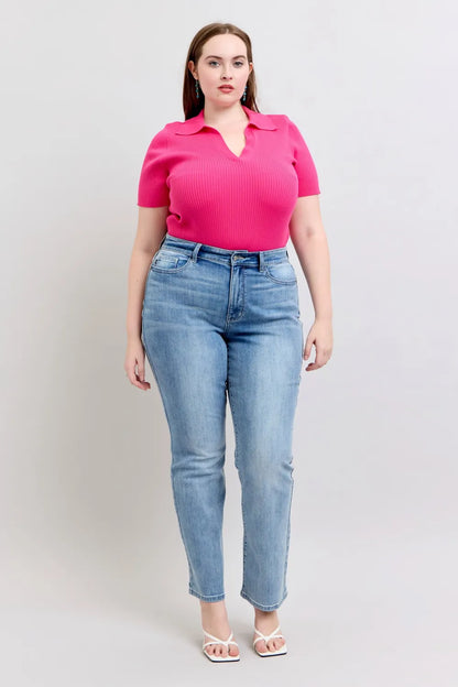 Judy Blue Plus Size High Waist Dad Jeans - Premium Women / Jeans & Denim from Trendsi - Just $69.99! Shop now at Handbags Specialist Headquarter
