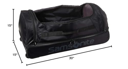 Andante 2 Rolling Duffel - 22 Sleek Black Travel Bag