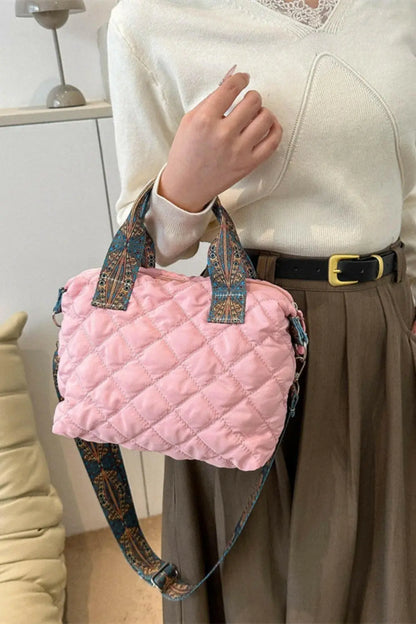 Bubble Textured Printed Strap Handbag.