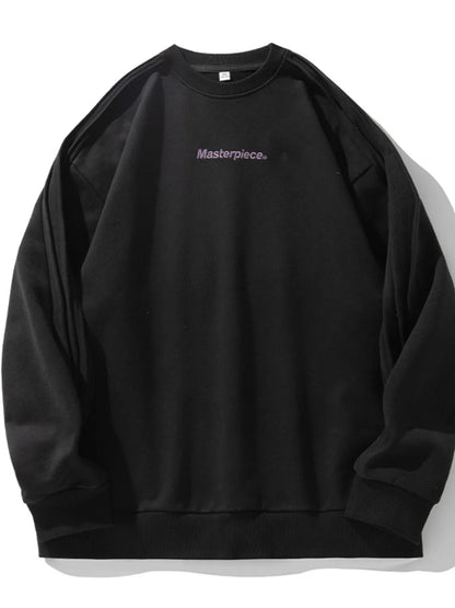 Men's Letter Round Neck Long Sleeve Sweatshirt - Premium Men's Sweatshirts from Trendsi - Just $44! Shop now at Handbags Specialist Headquarter