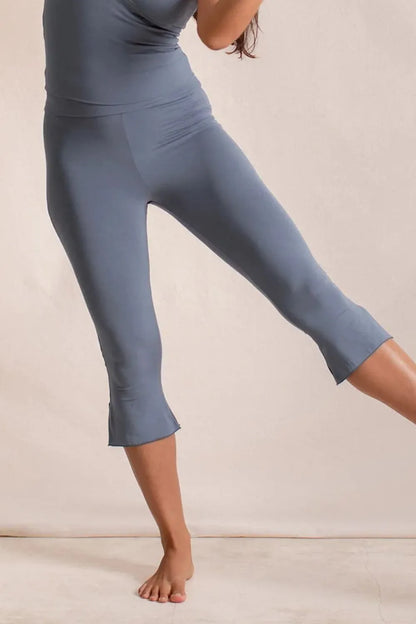 Side Slit Capris Leggings - Premium Leggings from Trendsi - Just $29.40! Shop now at Handbags Specialist Headquarter
