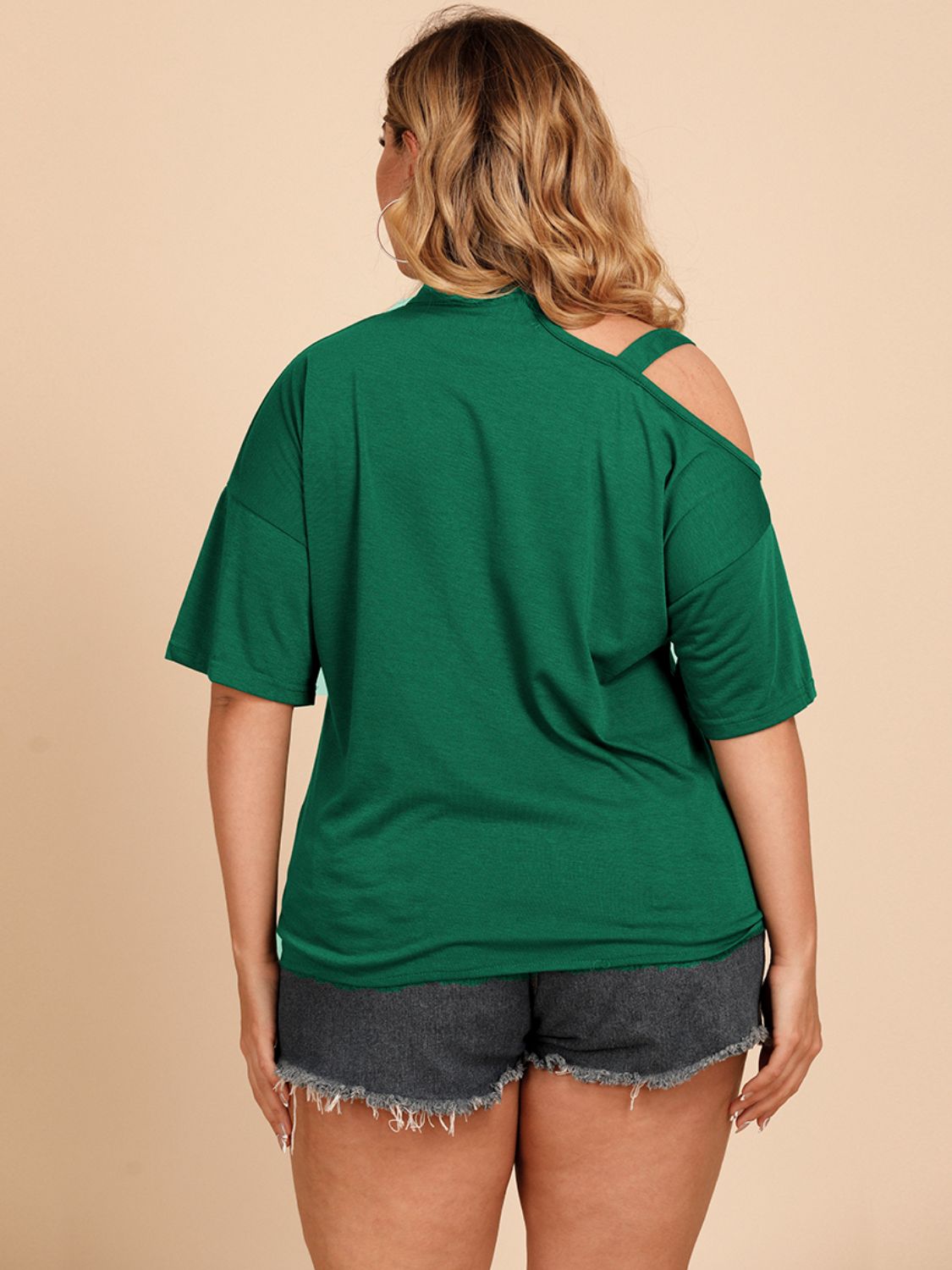 Plus Size Tied Cold-Shoulder Tee Shirt - Premium Plus Size Shirts from Trendsi - Just $25! Shop now at Handbags Specialist Headquarter