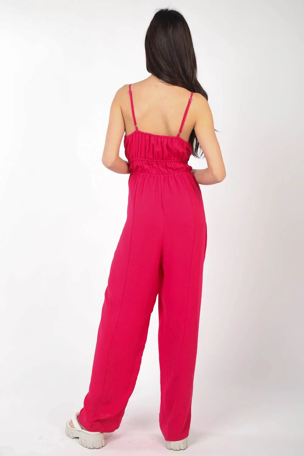 VERY J Pintuck Detail Woven Sleeveless Jumpsuit - Premium Sleepwear from Trendsi - Just $45.99! Shop now at Handbags Specialist Headquarter