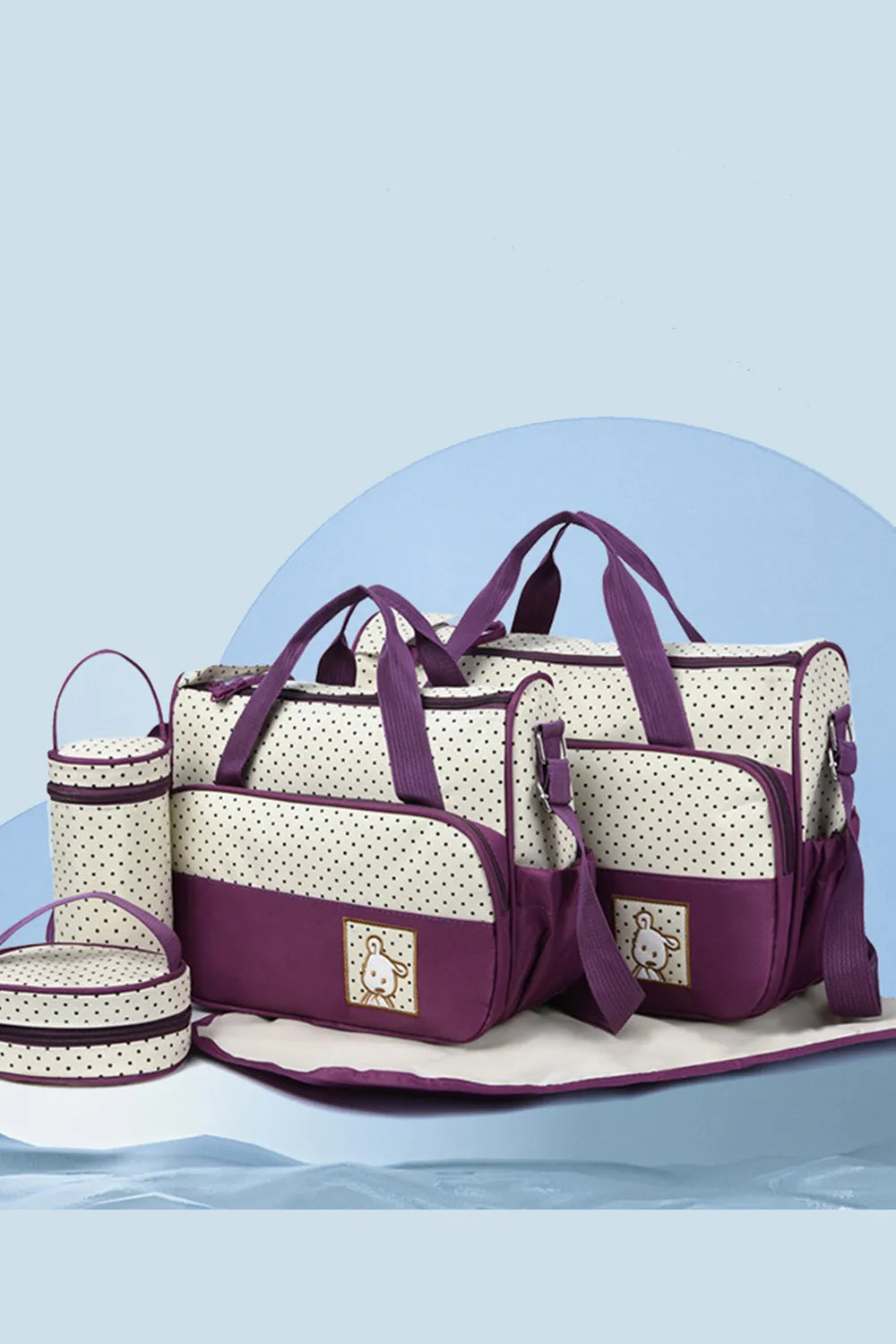 Oxford Cloth Contrast 4 Piece Bag Set - Premium Tote Bag from Trendsi - Just $42.99! Shop now at Handbags Specialist Headquarter