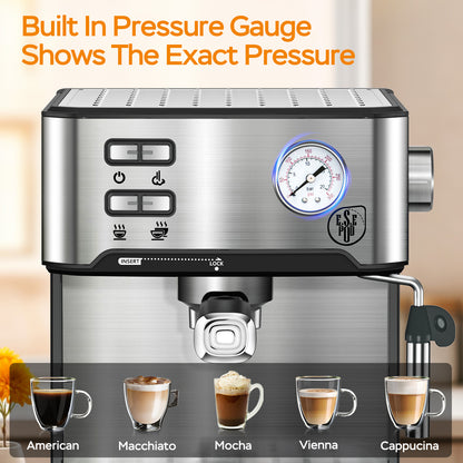 BrewMaster Pro: 20-Bar Espresso & Milk Frother