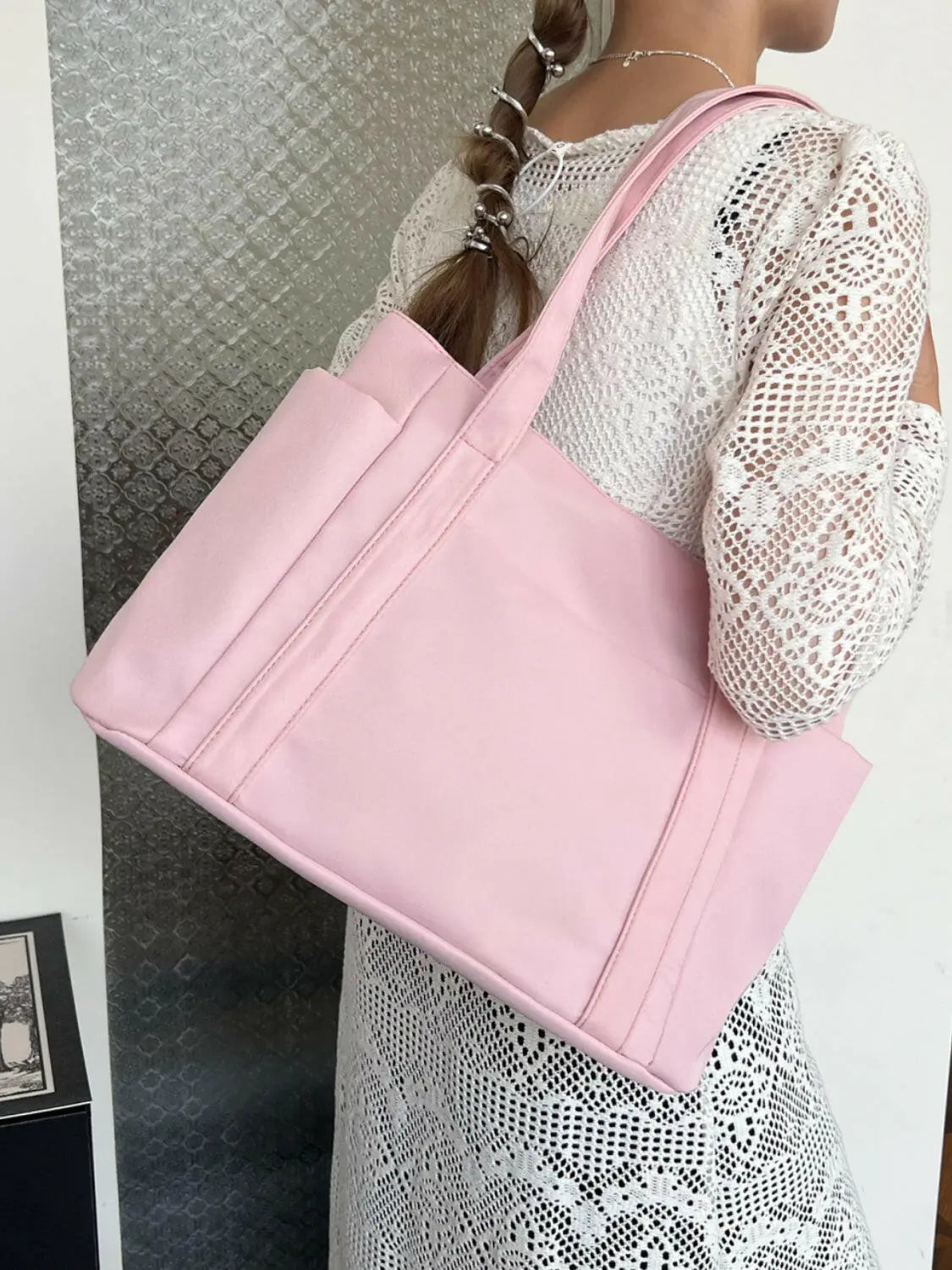 Oxford Cloth Tote Bag with Zipper.