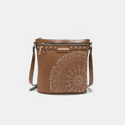 Nicole Lee USA Metallic Stitching Embroidery Inlaid Rhinestone Crossbody Bag - Premium Wallet from Trendsi - Just $58.99! Shop now at Handbags Specialist Headquarter