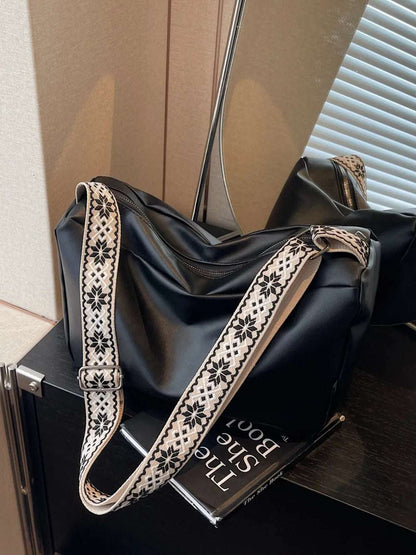 PU Leather Adjustable Strap Crossbody Bag - Premium Crossbody Bag from Trendsi - Just $26.99! Shop now at Handbags Specialist Headquarter
