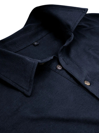 Men's Collared Neck Long Sleeve Polo - Premium Men's Polo shirt from Trendsi - Just $43.99! Shop now at Handbags Specialist Headquarter