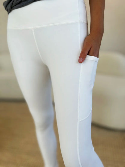 Wide Waistband Sports Leggings - Premium Leggings from Trendsi - Just $24! Shop now at Handbags Specialist Headquarter