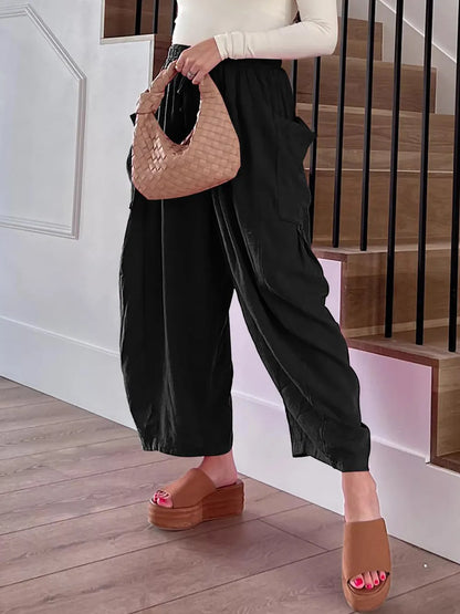 Full Size Wide Leg Pants with Pockets - Premium Women Pants from Trendsi - Just $42.99! Shop now at Handbags Specialist Headquarter