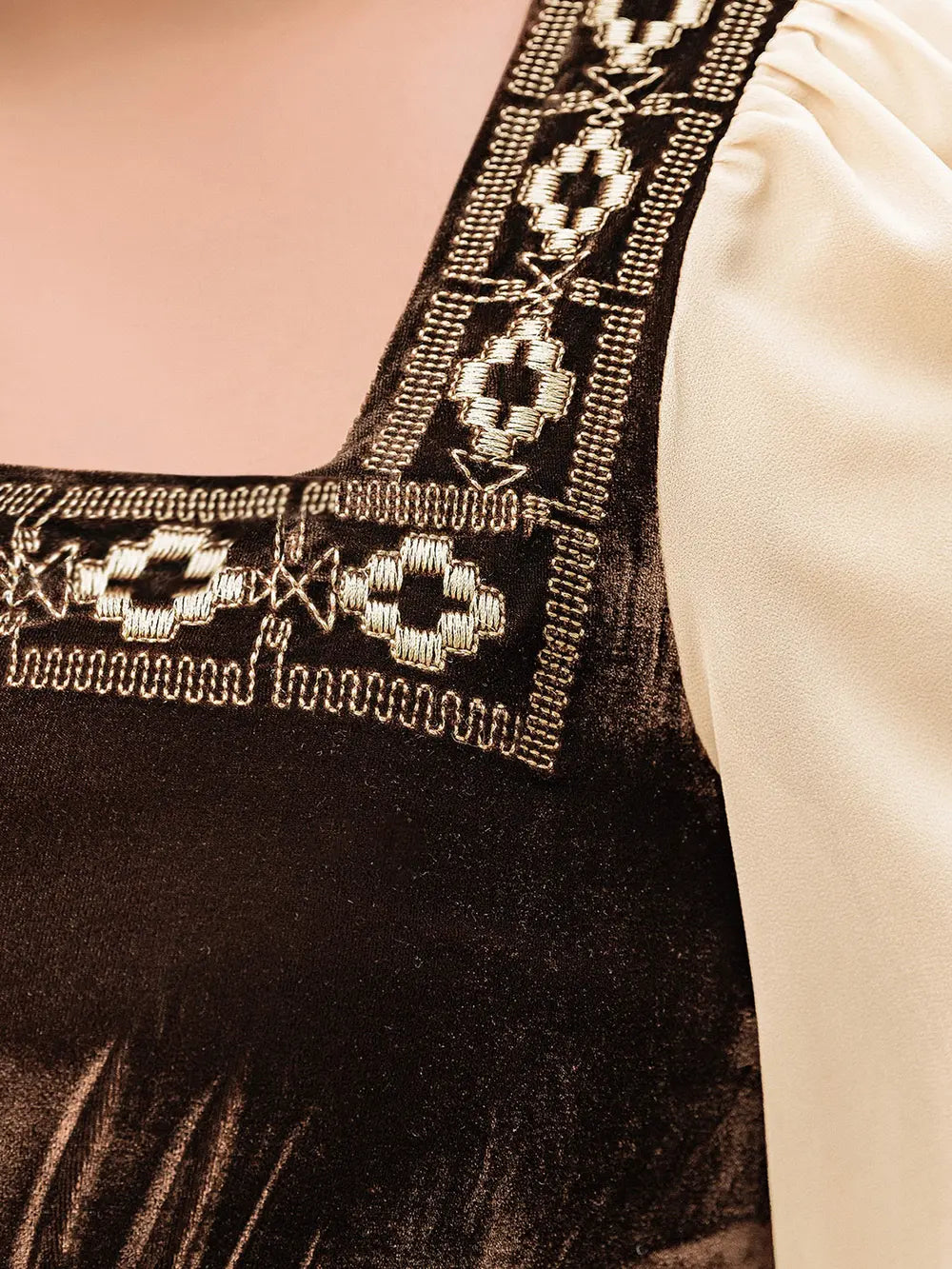 Plus Size Embroidered Square Neck Dress - Premium Dresses from Trendsi - Just $57.99! Shop now at Handbags Specialist Headquarter