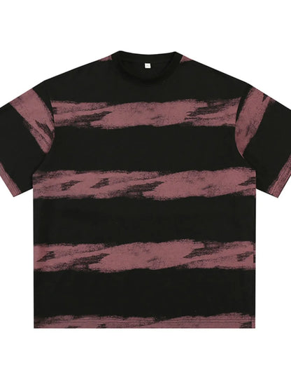 Men's Plus Size Basic style Round Neck Striped T-Shirt - Premium Men's T-Shirt from Trendsi - Just $33.99! Shop now at Handbags Specialist Headquarter