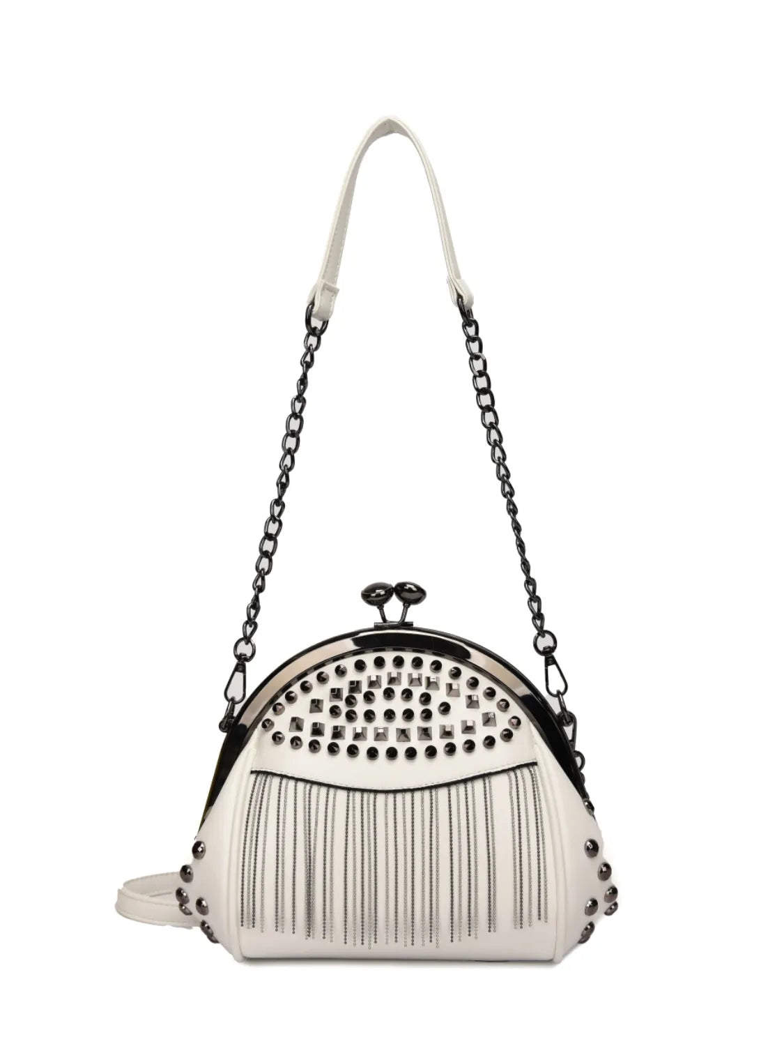 Studded Fringe Crossbody Bag - Premium Crossbody Bag from Trendsi - Just $41.99! Shop now at Handbags Specialist Headquarter