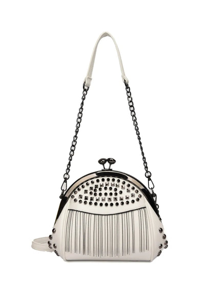 Studded Fringe Crossbody Bag - Premium Crossbody Bag from Trendsi - Just $41.99! Shop now at Handbags Specialist Headquarter