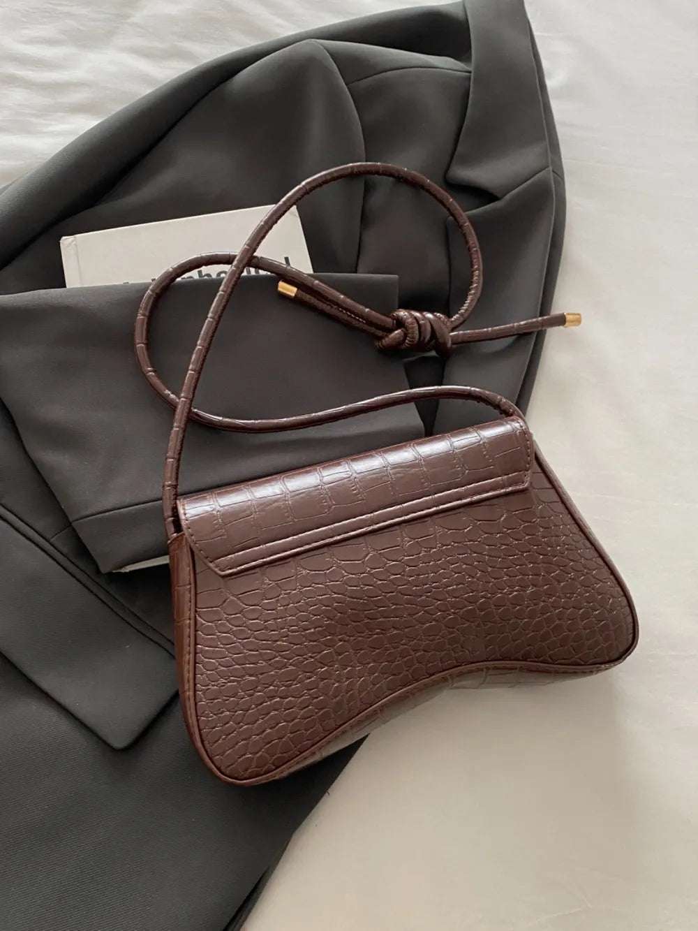 PU Leather Texture Crossbody Bag - Premium Crossbody Bag from Trendsi - Just $19.99! Shop now at Handbags Specialist Headquarter